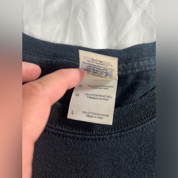 Men's Vintage Gildan Mark's Custom Body And Paint Black T-Shirt Size Large - Picture 5 of 13